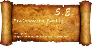 Stefanovits Evelin névjegykártya